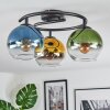 Koyoto Deckenleuchte Glas 15 cm Blau, Gold, Grün, Klar, 3-flammig