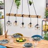 Koyoto Pendelleuchte Glas 15 cm Bernsteinfarben, Klar, Rauchfarben, 5-flammig