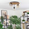 Ripoll Deckenleuchte Glas 15 cm Naturfarben, Schwarz, 3-flammig