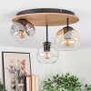 Ripoll Deckenleuchte Glas 15 cm Naturfarben, Schwarz, 3-flammig