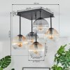 Koyoto Deckenleuchte Glas 15 cm Bernsteinfarben, Klar, Rauchfarben, 5-flammig