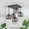 Koyoto Deckenleuchte Glas 15 cm Rauchfarben, 5-flammig