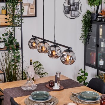 Ripoll Pendelleuchte Glas 15 cm Rauchfarben, 4-flammig