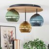 Koyoto Deckenleuchte Glas 15cm Braun, Holzoptik, Schwarz, 3-flammig