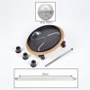 Ripoll Deckenleuchte Glas 15cm Braun, Holzoptik, Schwarz, 3-flammig