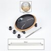 Ripoll Deckenleuchte Glas 15cm Braun, Holzoptik, Schwarz, 3-flammig