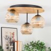 Ripoll Deckenleuchte Glas 15 cm Naturfarben, Schwarz, 3-flammig