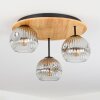 Ripoll Deckenleuchte Glas 15 cm Naturfarben, Schwarz, 3-flammig