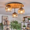 Ripoll Deckenleuchte Glas 15 cm Naturfarben, Schwarz, 3-flammig