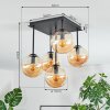 Gastor Deckenleuchte Glas 15 cm Bernsteinfarben, 5-flammig