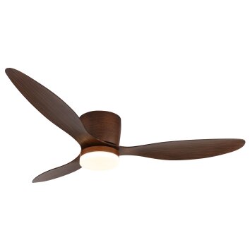 Globo Armando Deckenventilator LED Holz dunkel, Naturfarben, 1-flammig, Fernbedienung