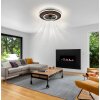 Globo Trevino Deckenventilator LED Naturfarben, Schwarz, 1-flammig, Fernbedienung