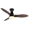 Globo Gale Deckenventilator LED Holzoptik, Naturfarben, Schwarz, 1-flammig, Fernbedienung