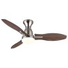 Globo Gale Deckenventilator LED Holzoptik, Naturfarben, Nickel-Matt, 1-flammig, Fernbedienung