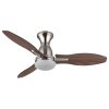 Globo Gale Deckenventilator LED Holzoptik, Naturfarben, Nickel-Matt, 1-flammig, Fernbedienung
