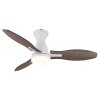 Globo Gale Deckenventilator LED Holzoptik, Naturfarben, Weiß, 1-flammig, Fernbedienung