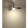 Globo Gale Deckenventilator LED Holzoptik, Naturfarben, Weiß, 1-flammig, Fernbedienung