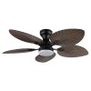 Globo Elise Deckenventilator LED Naturfarben, Schwarz, 1-flammig, Fernbedienung