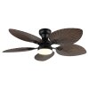 Globo Elise Deckenventilator LED Naturfarben, Schwarz, 1-flammig, Fernbedienung