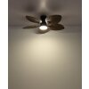 Globo Elise Deckenventilator LED Naturfarben, Schwarz, 1-flammig, Fernbedienung