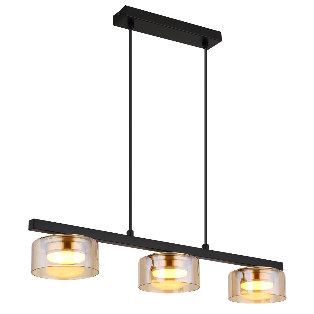 Globo Higgins Hängeleuchte Gold, Schwarz, 3-flammig main product photo