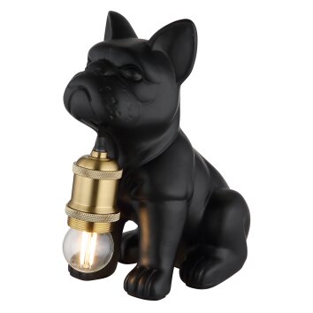 Hunde Lampe Globo Dogo Tischleuchte Schwarz, 1-flammig