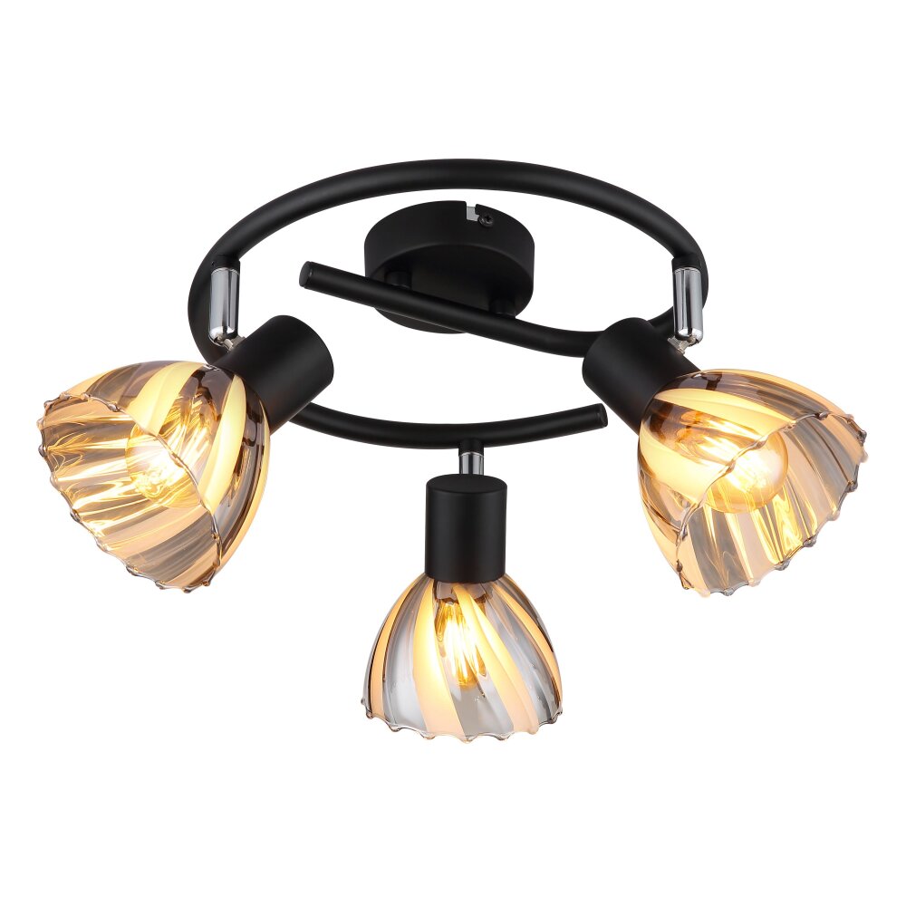 Globo Zachery Deckenleuchte Schwarz, 3-flammig main product photo