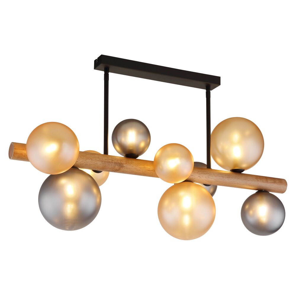 Globo Riha Deckenleuchte Dunkelbraun, Schwarz, 9-flammig main product photo