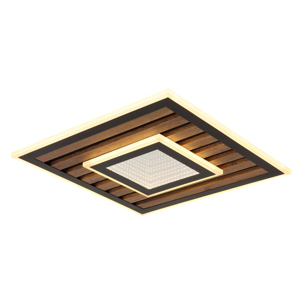 Globo Woody Deckenleuchte LED Naturfarben, Schwarz, 1-flammig main product photo