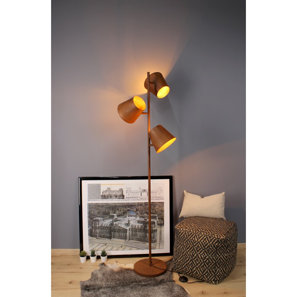 Luce Design Colt Stehleuchte Rostfarben, 3-flammig main product photo