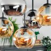 Koyoto Deckenleuchte Glas 15 cm Bernsteinfarben, Chrom, Rauchfarben, 5-flammig