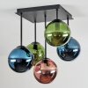 Gastor Deckenleuchte Glas 15 cm Blau, Grün, Kupferfarben, 5-flammig
