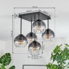 Koyoto Deckenleuchte Glas 15 cm Klar, Rauchfarben, 5-flammig