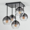 Koyoto Deckenleuchte Glas 15 cm Klar, Rauchfarben, 5-flammig
