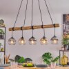 Koyoto Pendelleuchte Glas 15 cm Naturfarben, Schwarz, 5-flammig