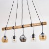 Koyoto Pendelleuchte Glas 15 cm Naturfarben, Schwarz, 5-flammig