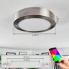 Omaro Deckenpanel LED Nickel-Matt, 1-flammig