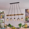 Koyoto Pendelleuchte Glas 15 cm Naturfarben, Schwarz, 5-flammig