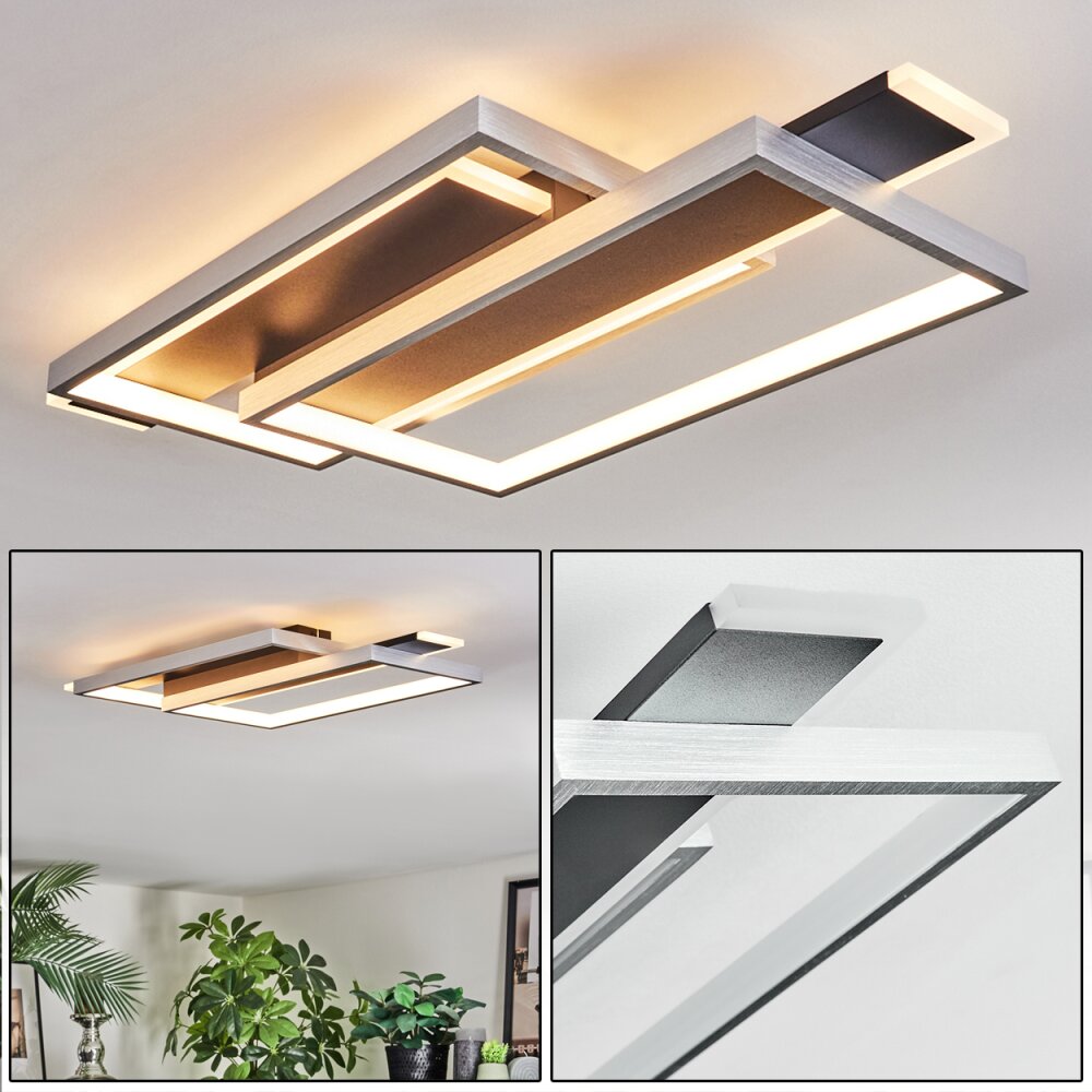 Olian Deckenleuchte LED Schwarz, Silber, 1-flammig main product photo