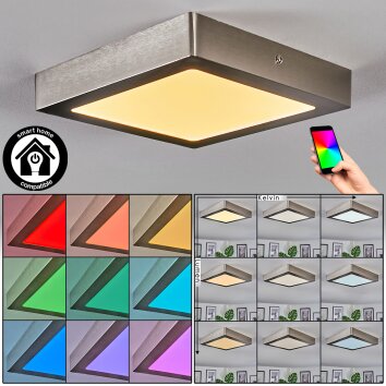 Omaro Deckenpanel LED Nickel-Matt, 1-flammig