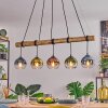Koyoto Pendelleuchte Glas 15 cm Naturfarben, Schwarz, 5-flammig