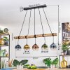 Koyoto Pendelleuchte Glas 15 cm Naturfarben, Schwarz, 5-flammig