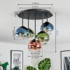 Koyoto Deckenleuchte Glas 15 cm Blau, Grün, Klar, Kupferfarben, 5-flammig