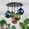Gastor Deckenleuchte Glas 15 cm Blau, Grün, Kupferfarben, 5-flammig