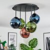 Gastor Deckenleuchte Glas 15 cm Blau, Grün, Kupferfarben, 5-flammig