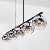 Ripoll Pendelleuchte Glas 15 cm Chrom, Klar, Rauchfarben, 5-flammig