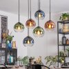 Koyoto Hängeleuchte Glas 20 cm Blau, Grün, Klar, Kupferfarben, 6-flammig