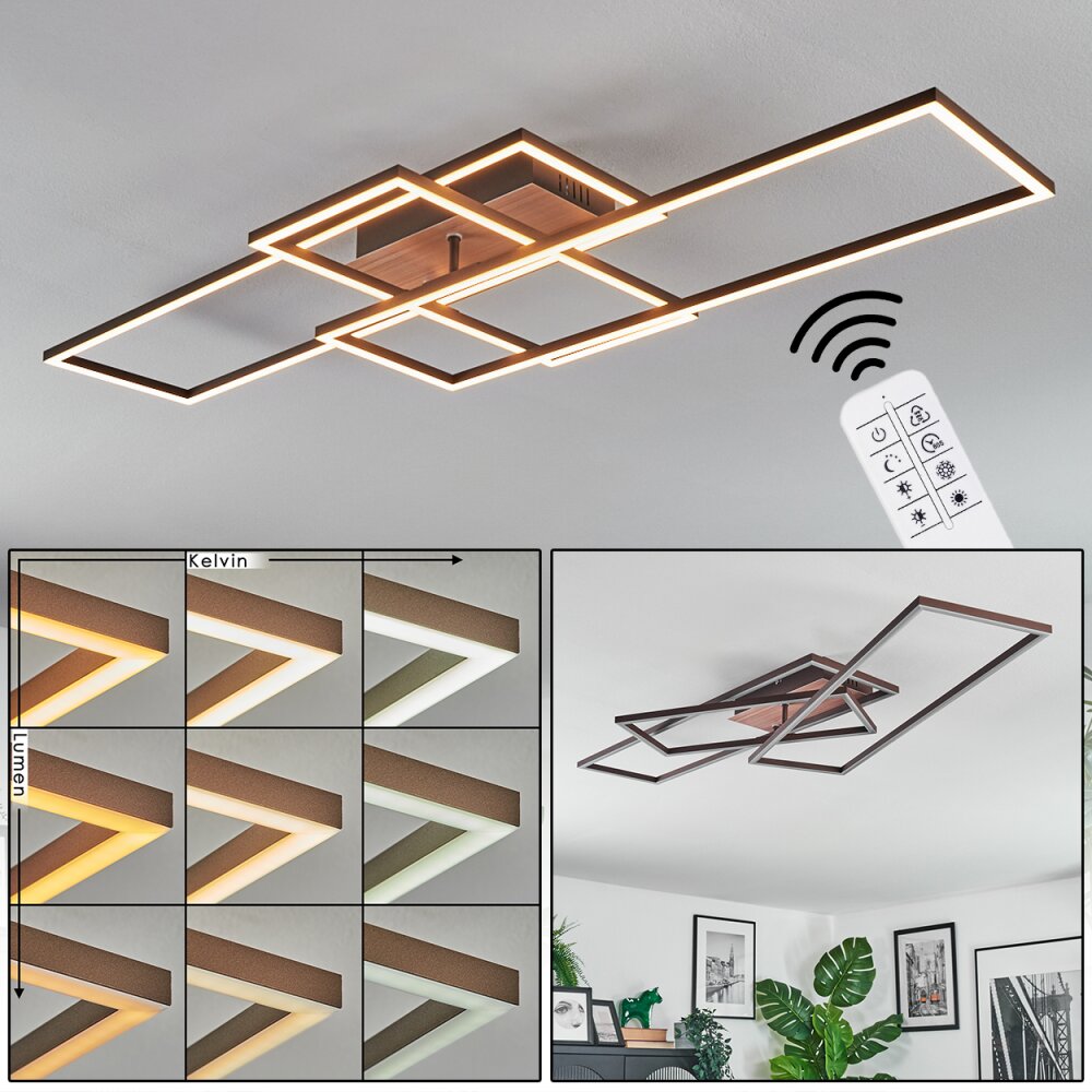 Brina Deckenleuchte LED Braun, 1-flammig, Fernbedienung main product photo