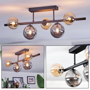 Chehalis Deckenleuchte Glas 10 cm, 12 cm Bernsteinfarben, Rauchfarben, 5-flammig