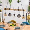 Koyoto Pendelleuchte Glas 15 cm Naturfarben, Schwarz, 5-flammig